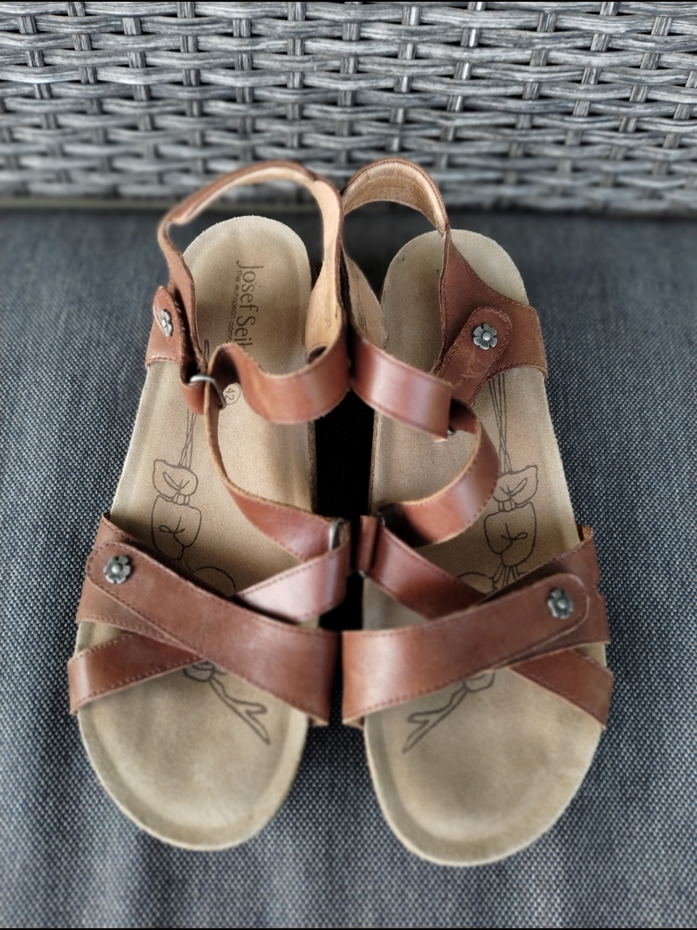 Josef Seibel Brown Leather Comfort Sandals EU 42 Women's 11